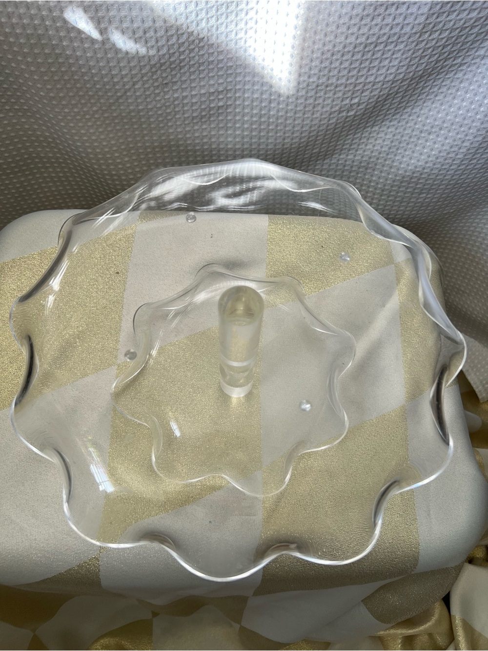 Clear Acrylic Two-Tier Ruffled Dessert Stand - Picture 3 of 4